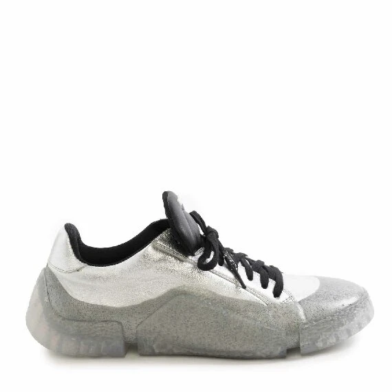 Women's silver ZEST sneakers with see-through sole