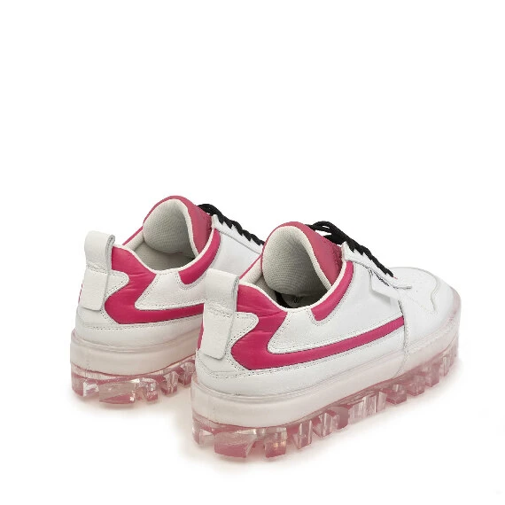 Women’s Bold pink and white low-top sneakers