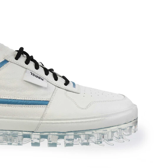 Men’s Bold white and light blue low-top sneakers