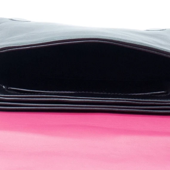 Elena<br />Asymmetric black/fuchsia mini bag