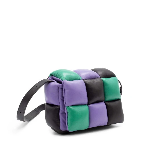 Nicole<br />Purple/black/green square crossbody bag