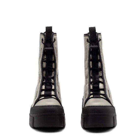 Roccia dove-grey/black combat boots