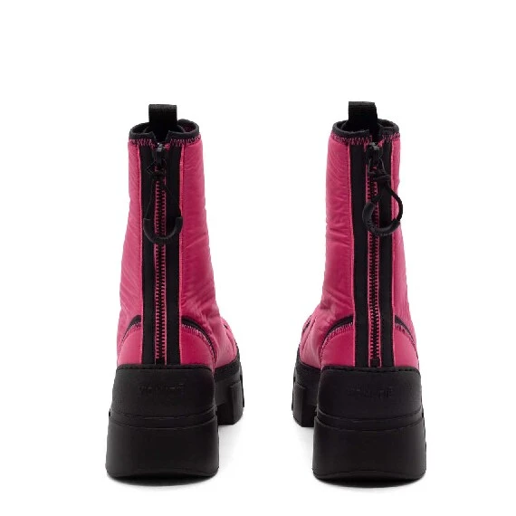 Roccia fuchsia/black combat boots