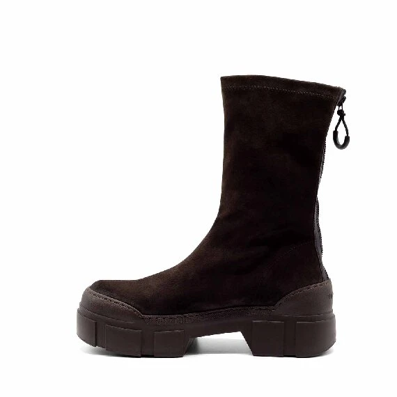 Roccia dark brown split leather ankle boots
