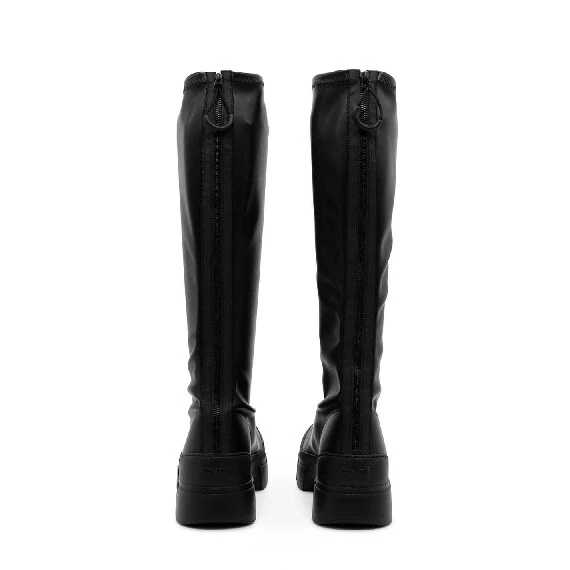 Roccia black faux leather boots