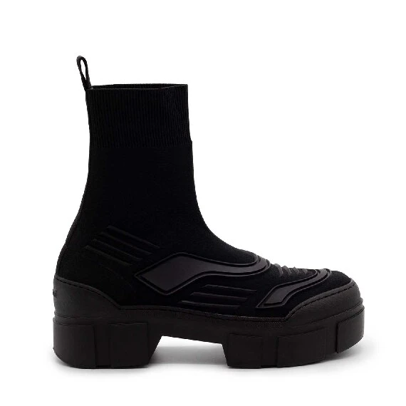 Roccia black knit ankle boots