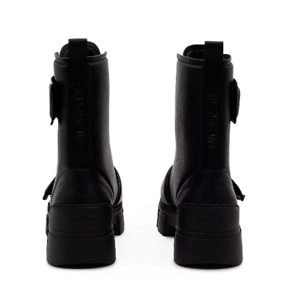 Roccia black combat boots with straps