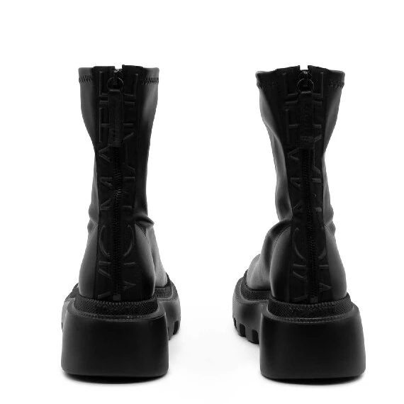 Gear black faux leather ankle boots