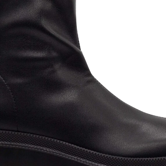Gear black faux leather ankle boots