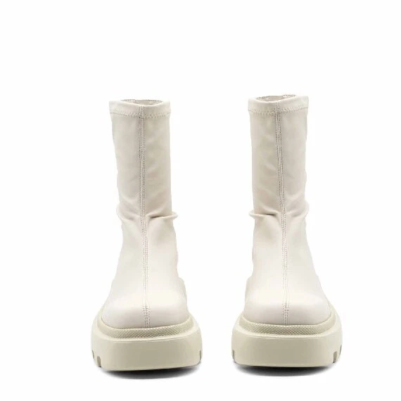 Gear ivory faux leather ankle boots