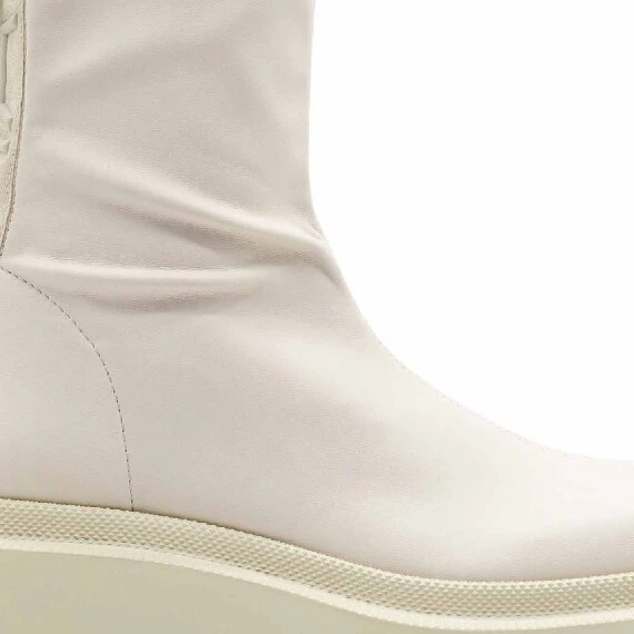 Gear ivory faux leather ankle boots