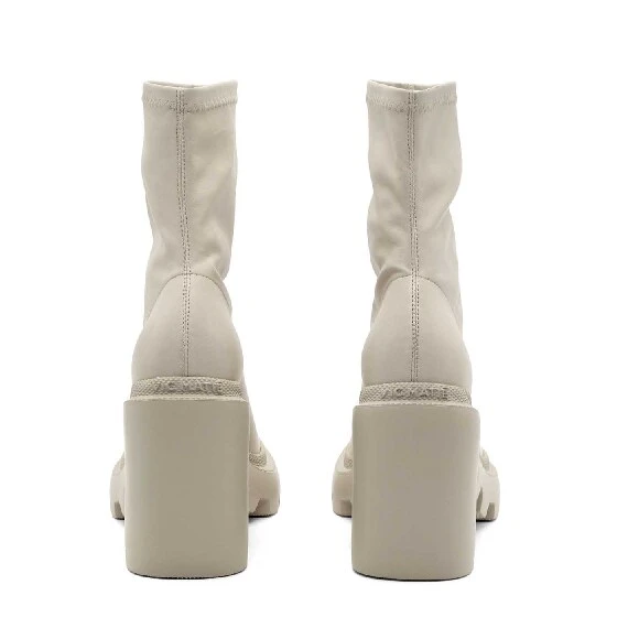 Gear Heel ivory faux leather ankle boots 