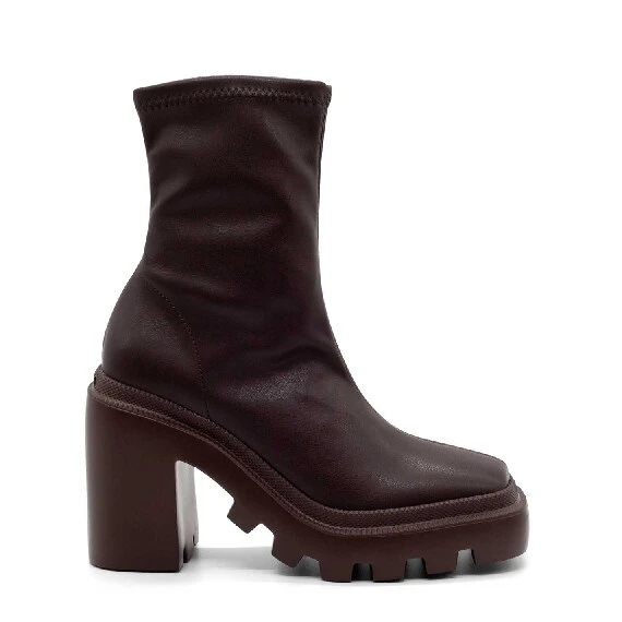 Gear Heel dark brown faux leather ankle boots