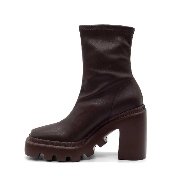 Gear Heel dark brown faux leather ankle boots