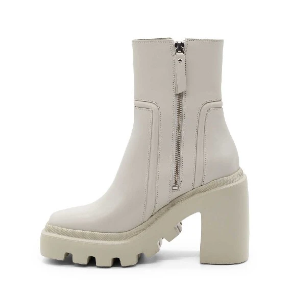 Gear Heel bone-white ankle boots 