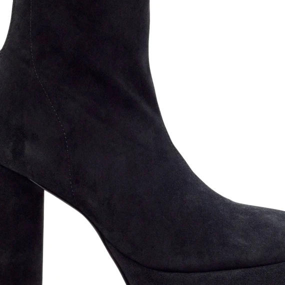 Ducky black stretchy split leather ankle boots