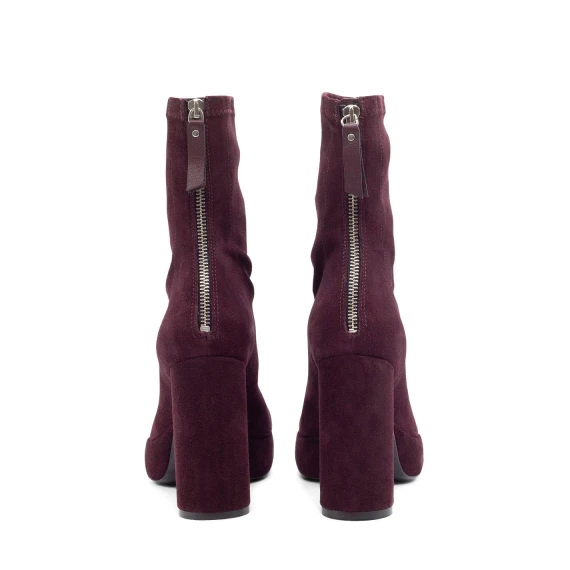 Ducky burgundy split leather ankle boots