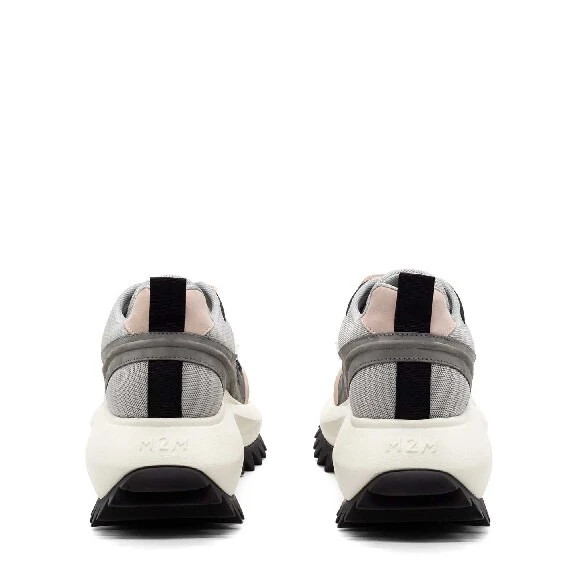 Grey/pink/black running shoes
