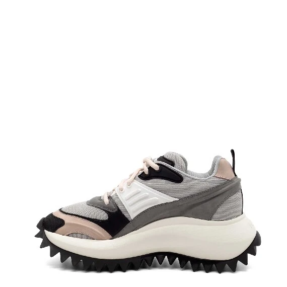 Grey/pink/black running shoes