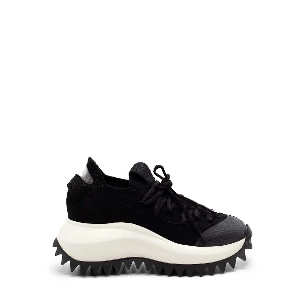 Knit black running shoes