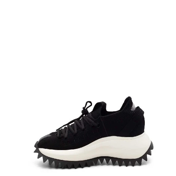 Knit black running shoes