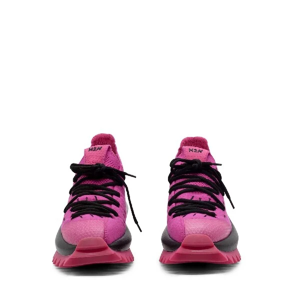 Knit fuchsia running shoes