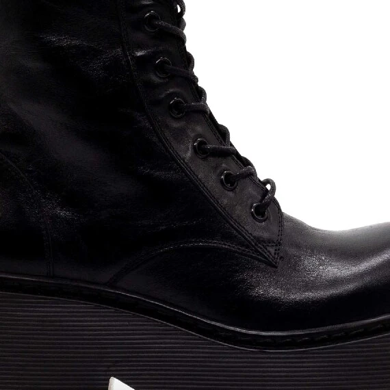 Stripy black combat boots