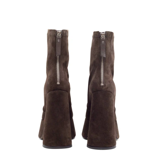 Flare dark brown ankle boots