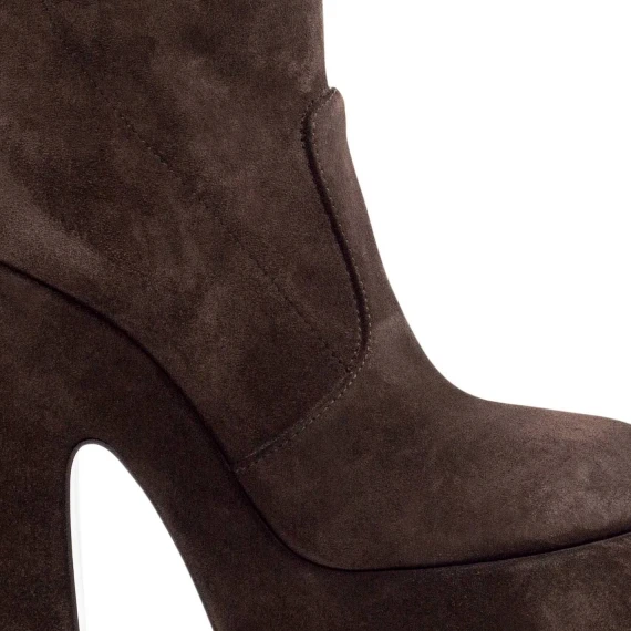 Flare dark brown ankle boots