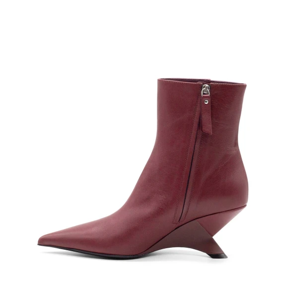 Swan dark red ankle boots