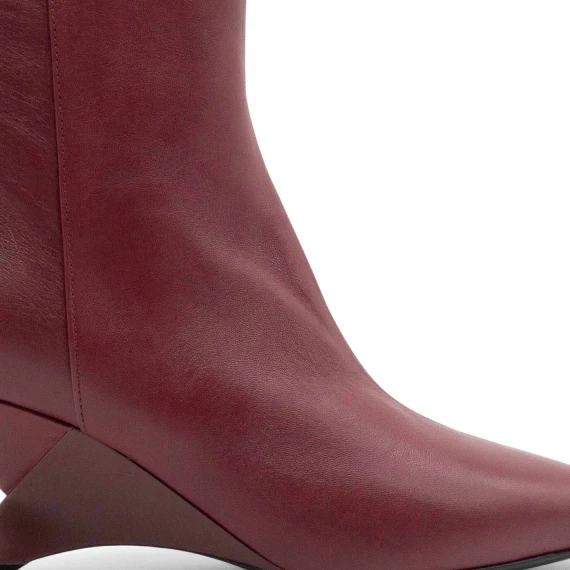 Swan dark red ankle boots