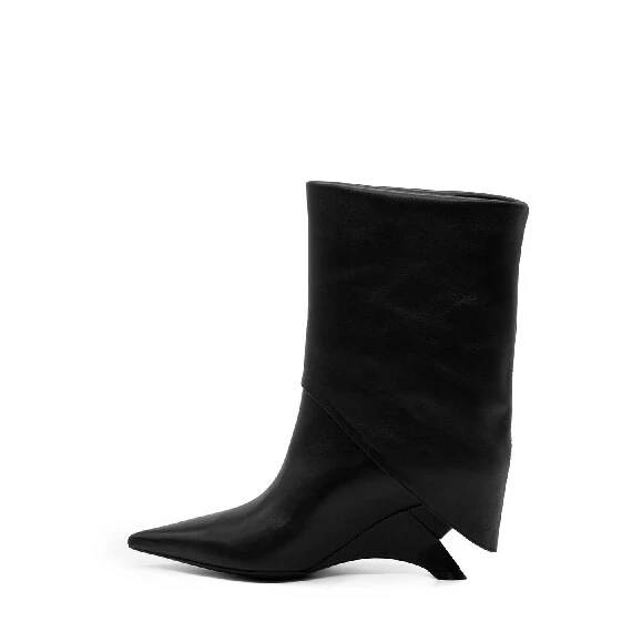 Swan black tube ankle boots