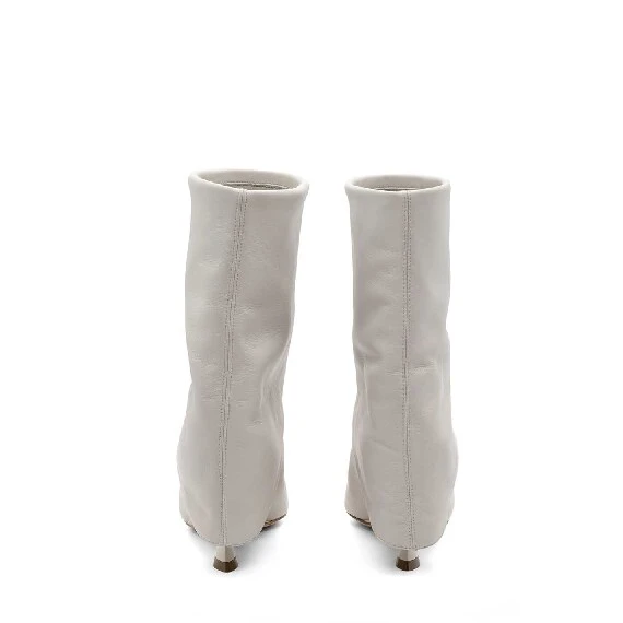 Swan ivory tube ankle boots
