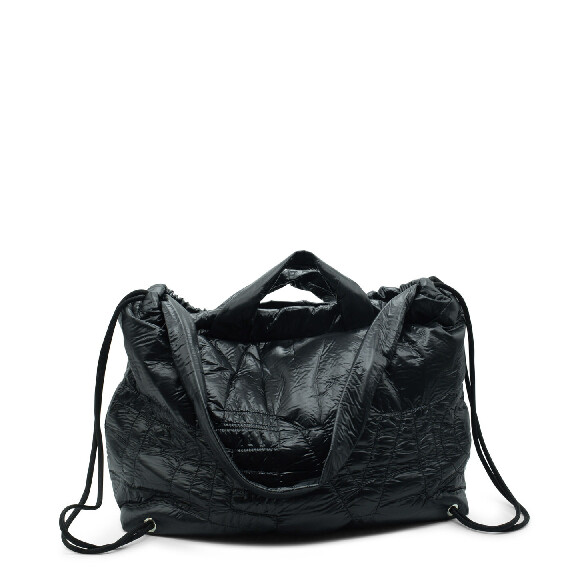 Penelope<br/>Zaino Borsa nylon nero logata 