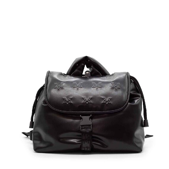 Peggy<br />Black monogram backpack in faux leather