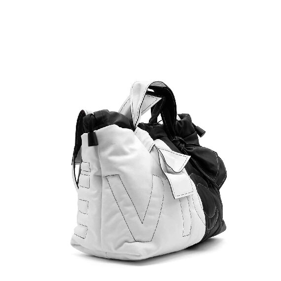 Penelope medium<br />Two-tone white/black midi shopper bag