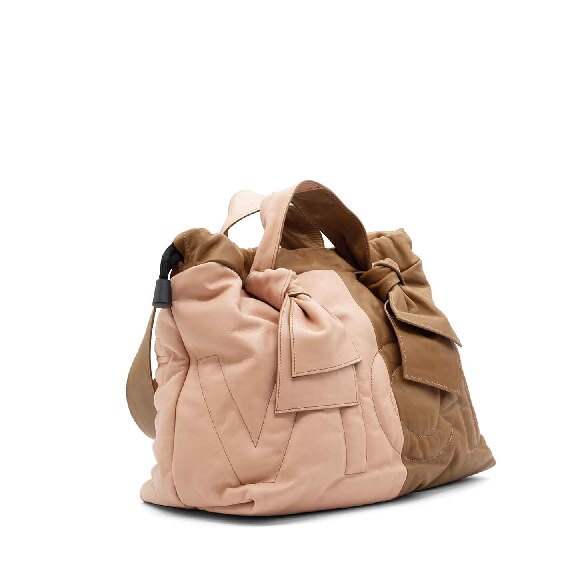 Penelope medium<br />Two-tone pink/tobacco-brown midi shopper bag