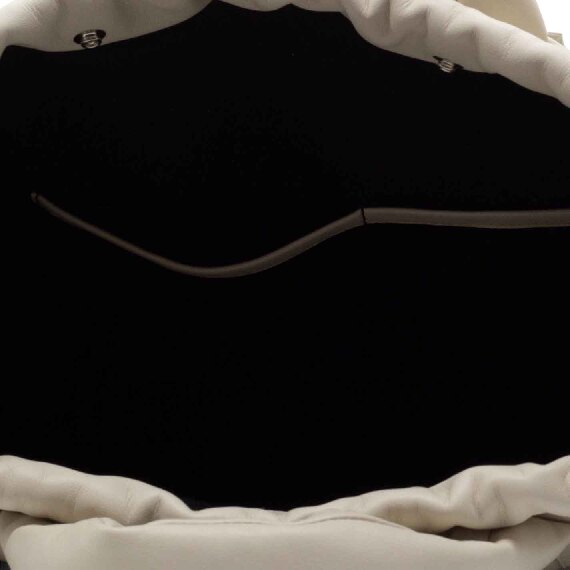 Penelope Small<br />Ivory-white midi shopper bag with fringe detail