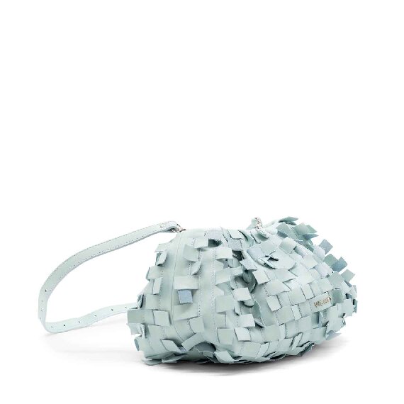 Sara<br />Aquamarine crossbody bag with fringe detail