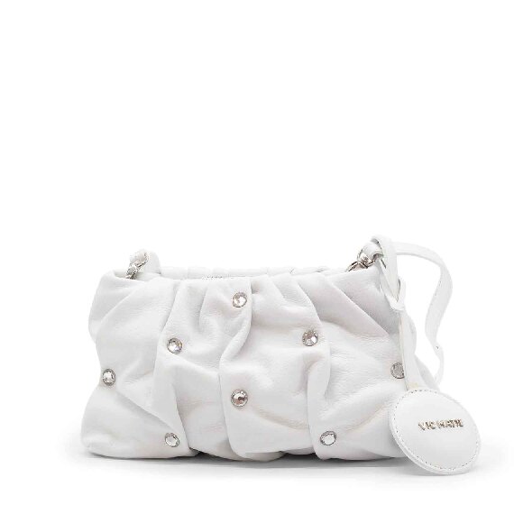 Emma<br />White rhinestoned crossbody bag