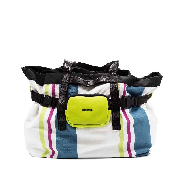 Morgana<br />white/lime technical shopper bag