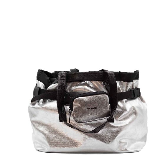 Morgana<br />ivory-white coated technical shopper bag