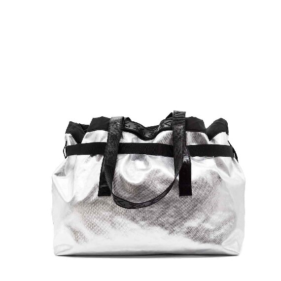 Morgana<br />ivory-white coated technical shopper bag