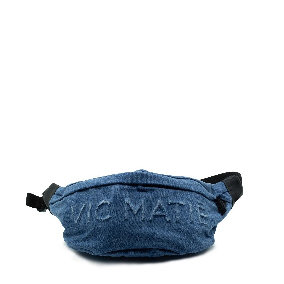 Erika<br /> large bluish-grey belt bag with logo