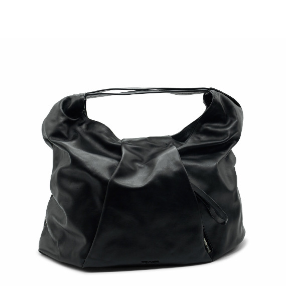 Angela<br /> maxi shopper con pieghe nera