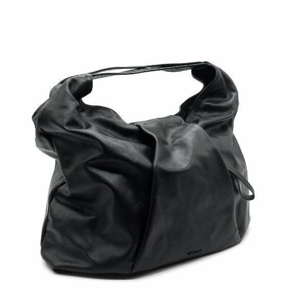 Angela<br /> maxi shopper con pieghe nera