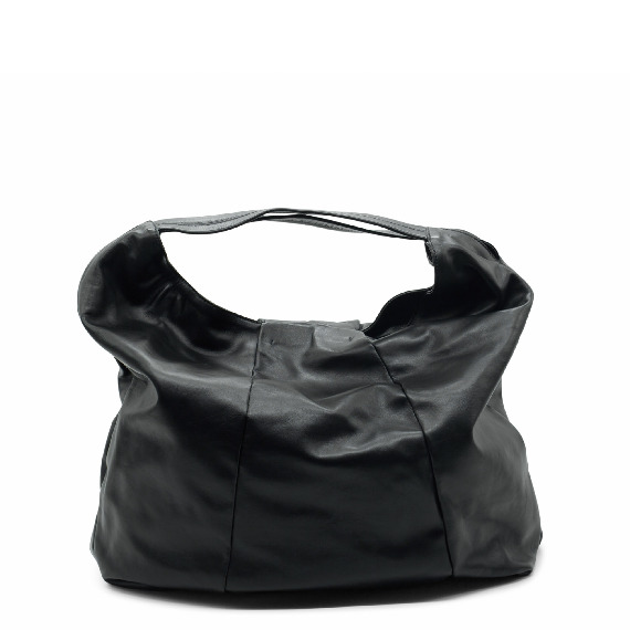 Angela<br /> maxi shopper con pieghe nera