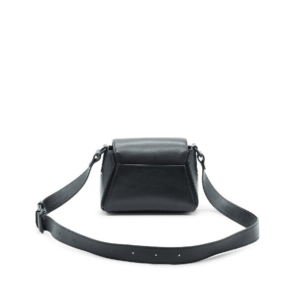 Sofia Small<br /> Black Small Shoulder Bag with 3D Hexagon Pattern