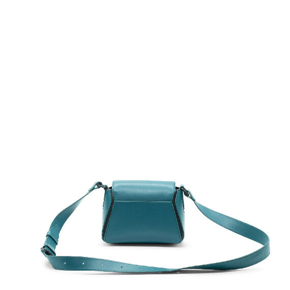 Sofia Small<br /> Petrol Blue/Black Small Shoulder Bag with 3D Hexagon Pattern