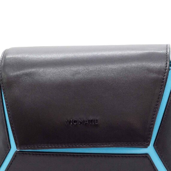 Sofia big<br /> black/sky-blue 3D hexagon bag